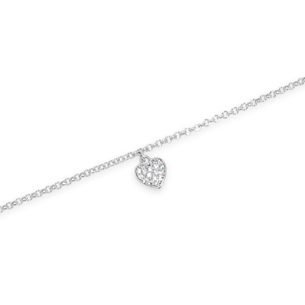 Charm Heart Children Sterling Silver Bracelet Gift Set